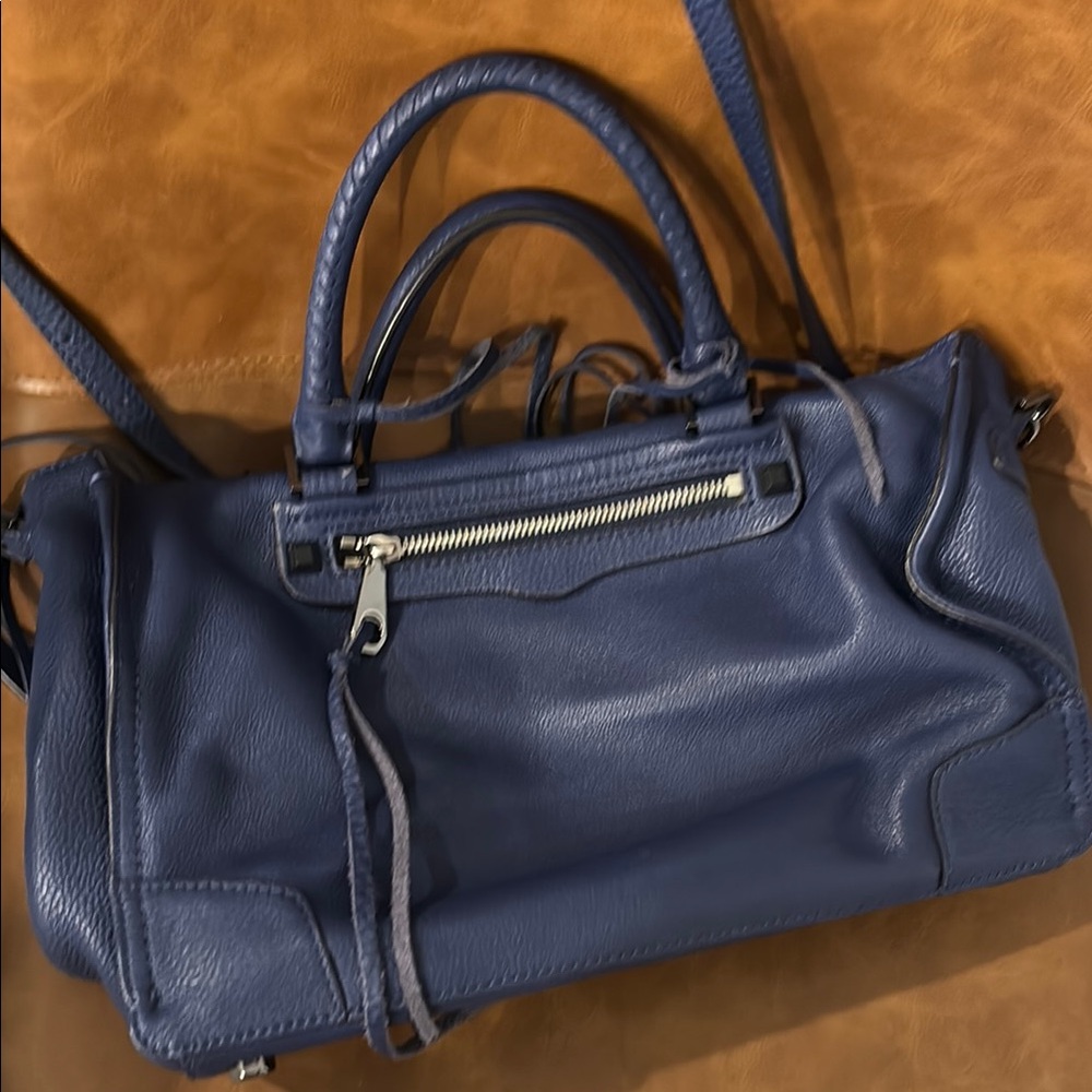 Rebecca Minkoff Blue Satchel with gunmetal silver Hardware